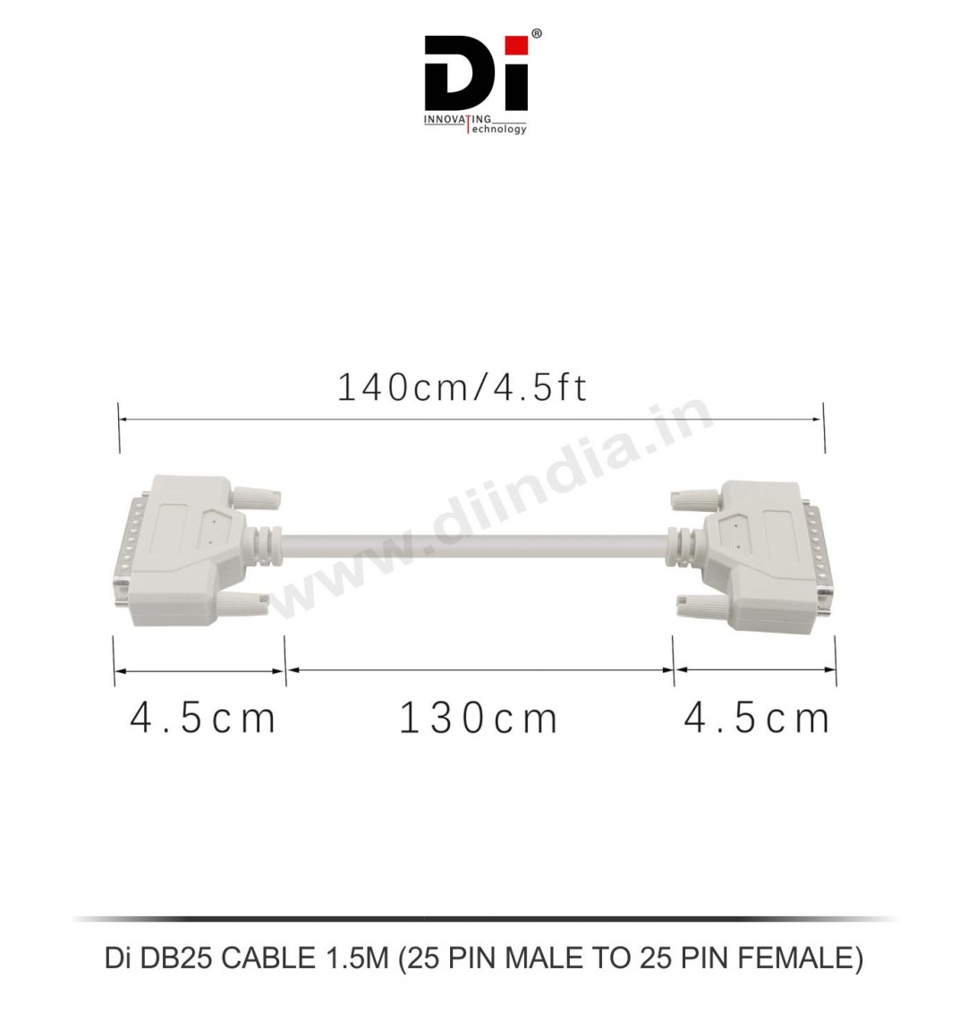 Di 25PIN SERIAL FEMALE TO FEMALE CABLE 1.5M (DB25)