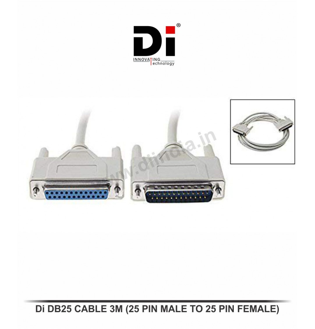 Di 25PIN SERIAL MALE TO FEMALE CABLE 3M (DB25)