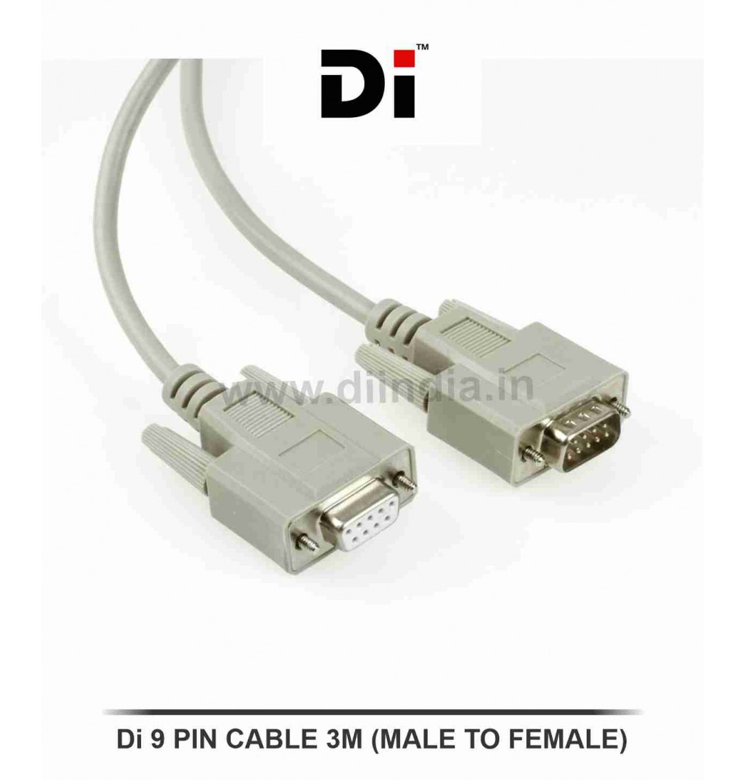 Di 9PIN CABLE MALE TO FEMALE 3M (DB9) 