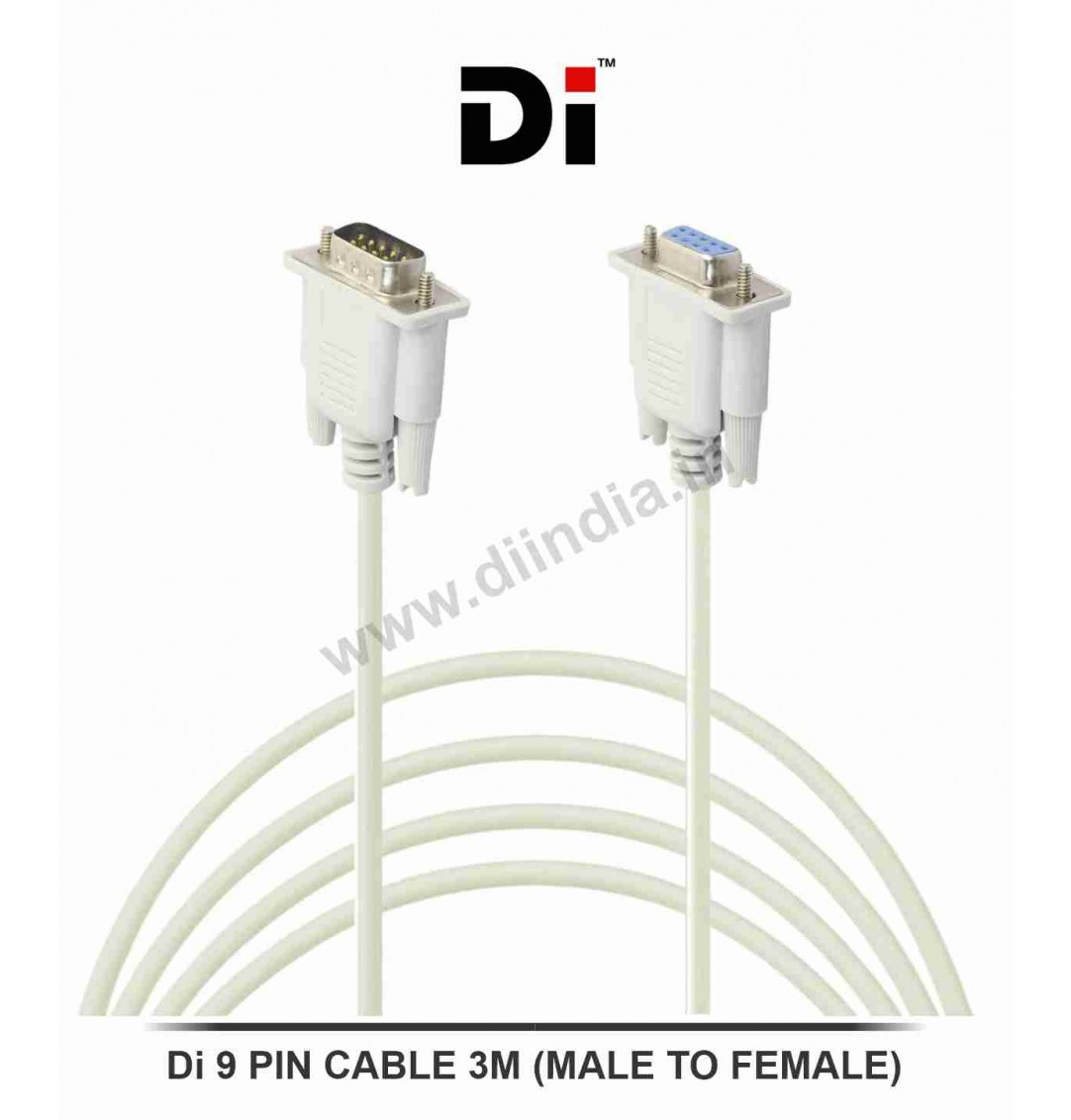 Di 9PIN CABLE MALE TO FEMALE 3M (DB9) 