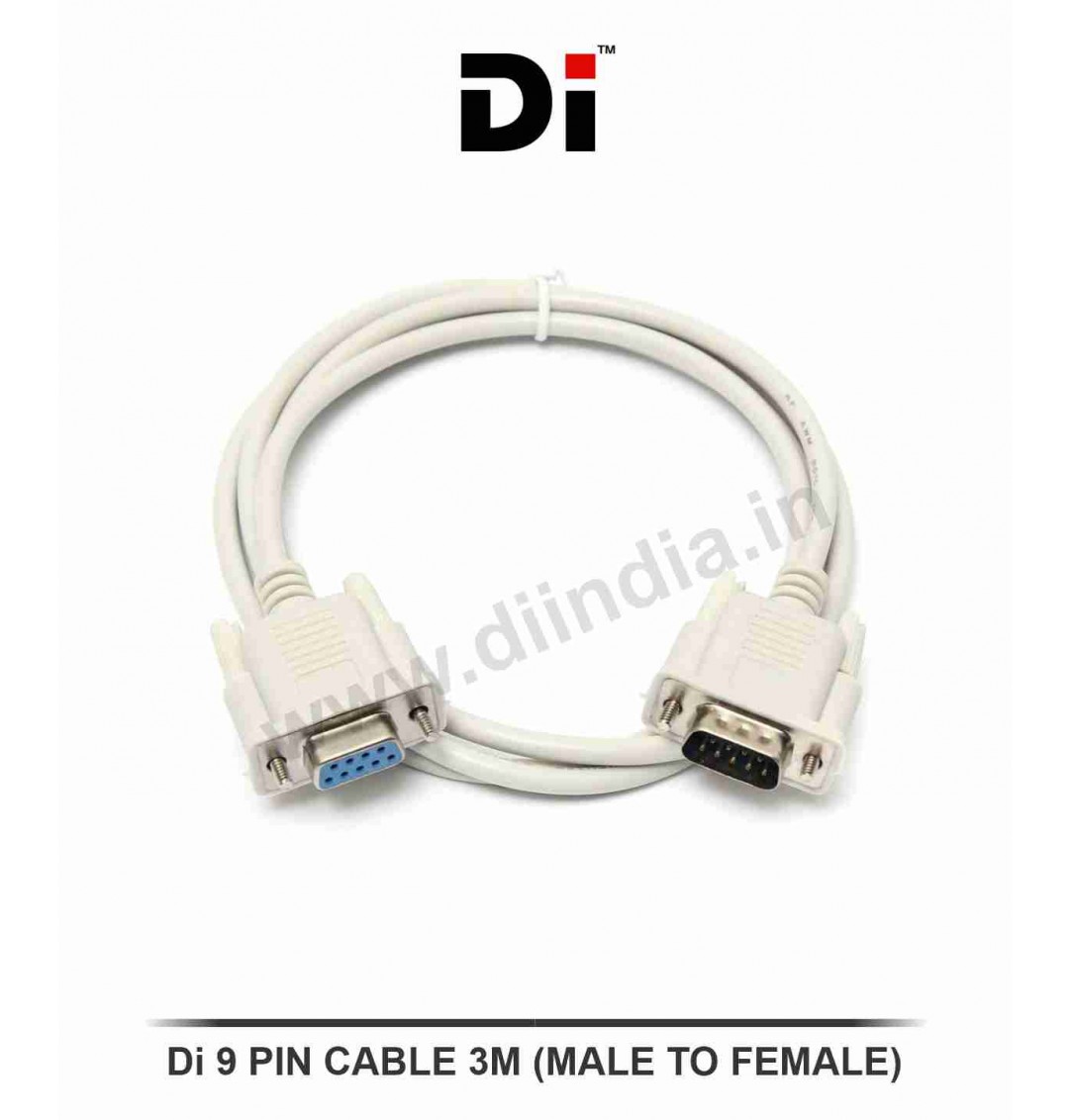 Di 9PIN CABLE MALE TO FEMALE 3M (DB9) 