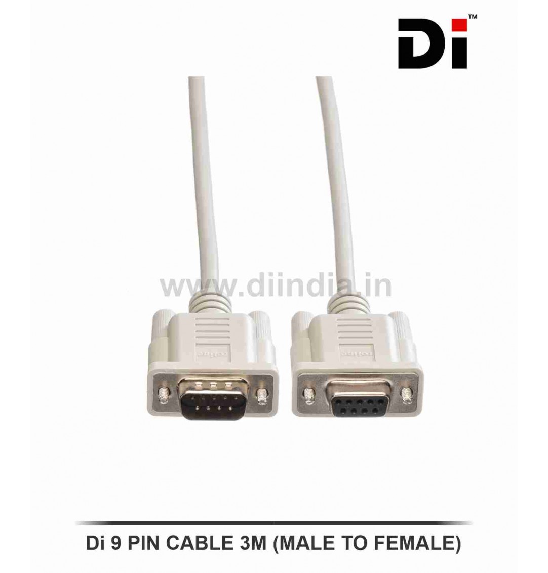 Di 9PIN CABLE MALE TO FEMALE 3M (DB9) 