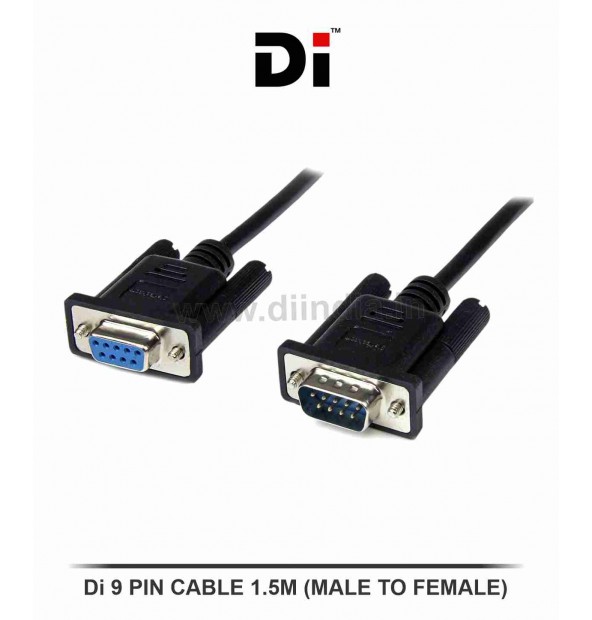 Di 9PIN CABLE MALE TO FEMALE 1.5M (DB9) 