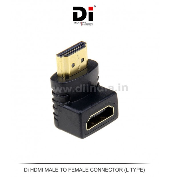 Di HDMI MALE TO FEMALE CONNECTOR (L TYPE)