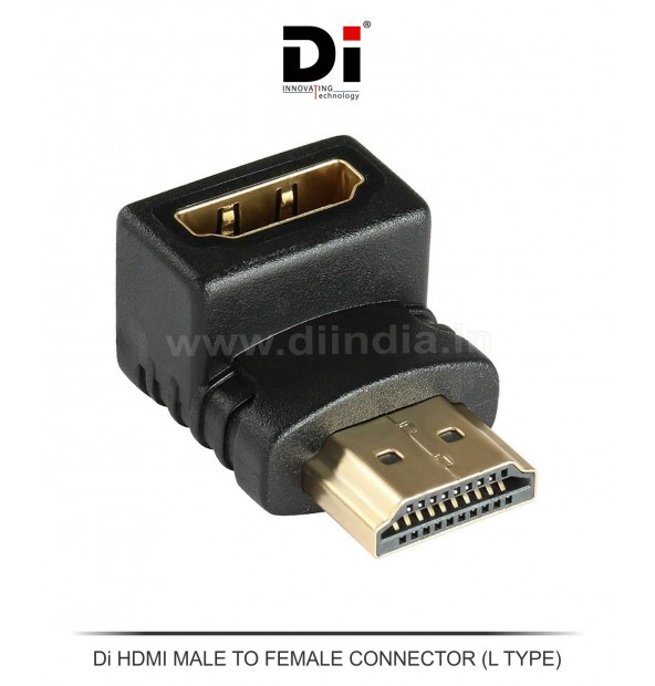 Di HDMI MALE TO FEMALE CONNECTOR (L TYPE)