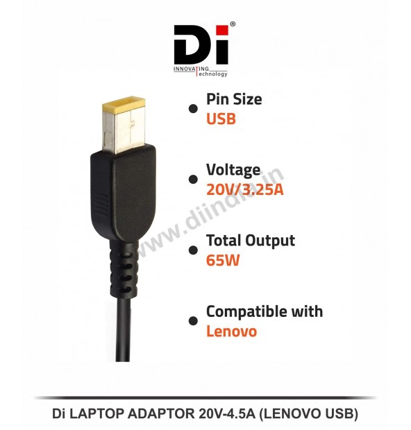 Di LAPTOP ADAPTOR USB 20V-4.5A (LENOVO)