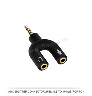 Aux Splitter Connector 2FEMALE to 1MALE  (FOR PC)