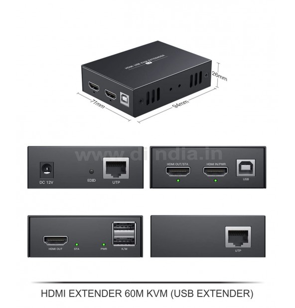 HDMI EXTENDER 60M KVM (USB EXTENDER)