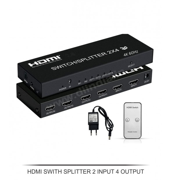 HDMI SPLITTER AND SWITCH COMBO ( 2 INPUT 4 OUTPUT )