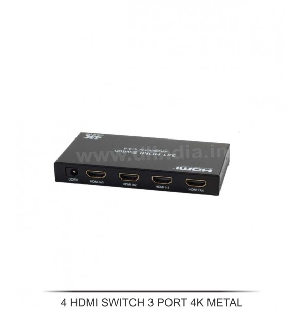 HDMI SWITCH 3 PORT 4K METAL