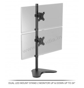DUAL LED MOUNT STAND 2 MONITOR UP & DOWN UP TO 24