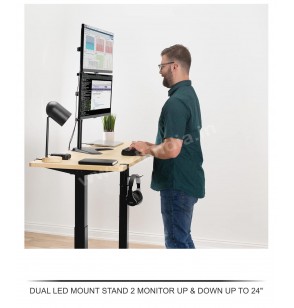 DUAL LED MOUNT STAND 2 MONITOR UP & DOWN UP TO 24