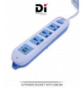 Di POWER SOCKET EXTENSION BOARD With USB 5M