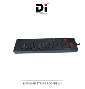 Di POWER STRIP 6 SOCKET 2M (1 YEAR WARANTY)