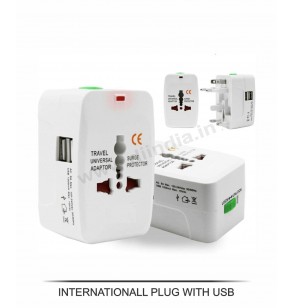 UNIVERSAL TRAVEL ADAPTER WITH BUILT IN 2 USB (AU-US-UK-EU Converter Plug)